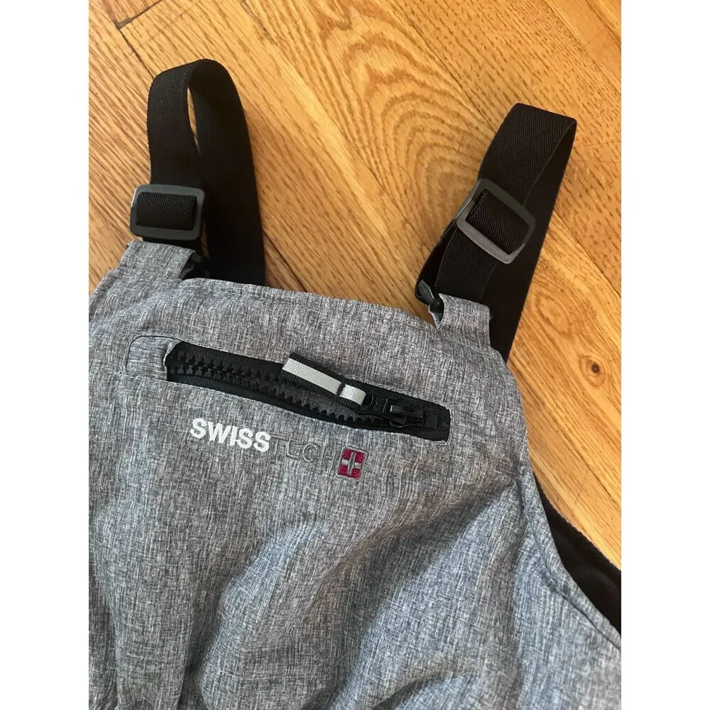 SWISS TECH Gray and Black BIB Snowpants Outerwear Snowsuit Winter